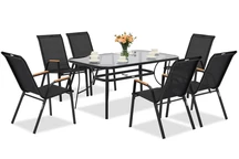 Modena/Bitonto schwarzer Gartentisch Möbel für 6 Personen Garden Point