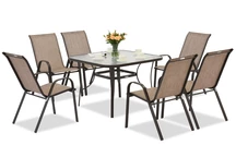 Modena brauner Gartentisch Möbel für 6 mit Garden Point quadratischer Tisch