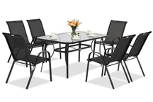 Modena schwarz Gartentisch Möbel für 6 Personen Garden Point