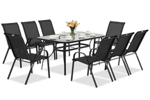 Modena schwarz Metall Gartenmöbel Set für 8 Personen Garden Point