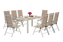 Polywood Verona Aluminium Garten-Set für 8 Personen Garden Point beige