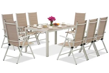 Polywood Verona Aluminium Garten-Set für 8 Personen Garden Point beige