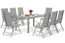 Polywood Verona Aluminium Garten-Set für 8 Personen Garden Point hellgrau