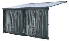 San Diego Aluminium-Terrassenüberdachung mit Gardinen 4,3 x 3 m CoverTech anthrazit