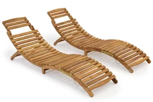 Satz mit zwei Liegestühlen aus Holz Liberia Garden Point