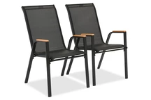 Set aus zwei Bitonto Stühlen schwarz Garden Point