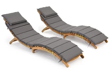 Set aus zwei Holzliegen mit Kissen Liberia Garden Point