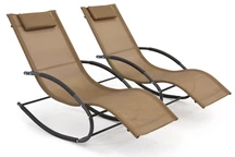Set aus zwei Orlando Garden Point Bronze-Schaukelliegen für den Garten