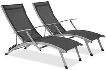 Set aus zwei anthrazitfarbenen Gartenliegen Salto Garden Point