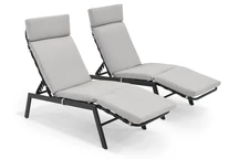 Set aus zwei grauen Lobos Garden Point Liegestühlen