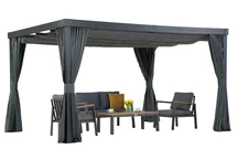 Terrassenpergola mit Vorhängen Alicante 3x4 anthrazit Garden Point
