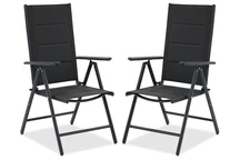 Verona Garden Point Aluminium Stuhl Set - 2 Stück schwarz