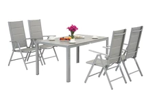 Verona Polywood Aluminium Garten-Set für 4 Personen Garden Point hellgrau