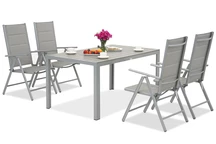 Verona Polywood Aluminium Garten-Set für 4 Personen Garden Point hellgrau