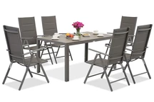 Verona Polywood Aluminium Garten-Set für 6 Personen Garden Point grau