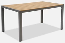 Verona Wood Garden Point Aluminium Polywood Gartentisch grau