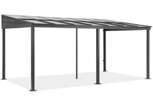 Wandmontierte Metall-Pavillon 3 x 5 m Tarragona Garden Point anthrazit