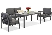 Zakintos Apetito 4 anthrazit Aluminium Set Garden Point