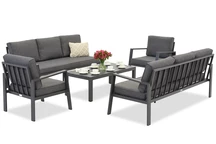 Zakintos Coffee 8 anthrazit Garden Point Luxus-Aluminium-Möbel-Set