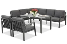 Zakintos Comida 7 anthrazit Garden Point Eck-Lounge-Set