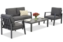 Zakintos Kaffee 4 anthrazit Aluminium Set Garden Point