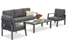 Zakintos Kaffee 5 anthrazit Garden Point technorattan set