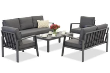Zakintos Kaffee 7 anthrazit Aluminium Set Garden Point