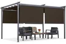 Braune Terrassenpergola mit Rollläden La Palma 4x4m Garden Point