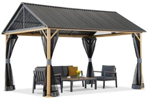 Teramo Metall-Gartenpavillon mit Moskitonetz 4x3 Garden Point