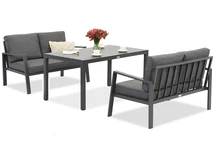 Zakintos Apetito 4 Aluminium Set mit Sofas anthrazit Garden Point