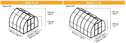 Gewächshaus Erweiterungsmodul Bella 2,44 x 1,2 m Palram - Canopia