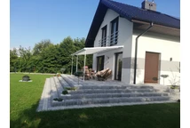 Weiße Terrassenüberdachung aus Polycarbonat Sierra Palram 3 x 5,46 m