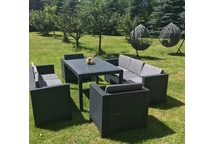 Anthrazitfarbene technische Rattanmöbel Colorado Apetito 8 Bica