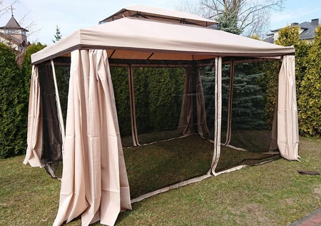 Gartenpavillon mit Moskitonetz Valencia 3x4m, creme