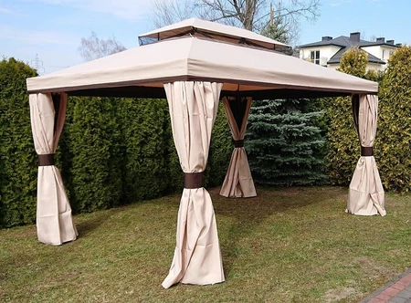 Gartenpavillon mit Moskitonetz und Gardinen Valencia 3x4m