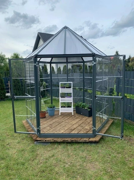 Sechseckiges Gewächshaus für den Garten aus Polycarbonat Oasis 2,47 m Palram - Canopia