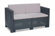 2-Sitzer-Sofa aus Technorattan Colorado Anthrazit Bica