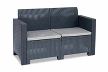 2-Sitzer-Sofa aus Technorattan Nebraska Bica anthrazit