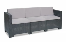 3-Sitzer-Sofa aus Technorattan Colorado Anthrazit