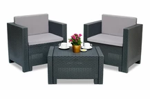 Balkonmöbel aus Technorattan Colorado Terrace 2 Anthrazit Bica