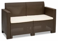 Braunes 2-Sitzer-Sofa aus Technorattan Nebraska Bica