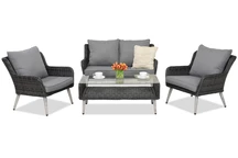 Exklusive Rattan-Sofagarnitur Bilbao anthrazit Garden Point