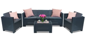 Gartenmöbel mit großem Sofa Colorado Coffee 5 Anthrazit Bica 
