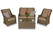 Luxuriöses Set aus braunem Tech-Rattan von Madrid