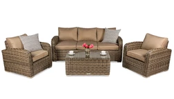 Luxuriöses braunes Rattan-Set von Malaga
