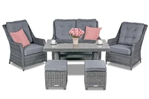 Modernes Tech Rattan Set Tarragona Anthrazit