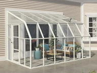 Sonnenzimmer Palram Paneel Wintergarten - Canopia 2,58 x 3,84 m weiß