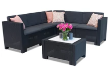 Technorattan-Ecksofa Colorado Corner 5 Anthrazit Bica