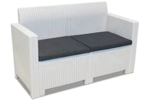 Weißes Sofa aus Technorattan für 2 Personen Nebraska Bica 