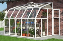 Wintergarten mit Paneelen Sonnenschirm Palram - Canopia 2 x 3,24 m weiß
